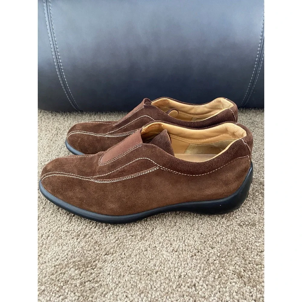 Tod's Loafer‎ Men's US 8 Brown Suede Driving Shoe Front Panel Slip On Flat Shoes